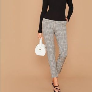 SHEIN Elastic Waist Plaid Pants New Size 6